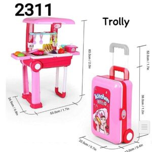 Portable Kitchen Play Set Trolley