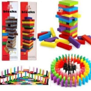 Jenga Wooden MultiColour Blocks Game