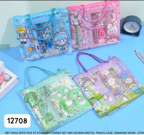6-in-1 Cute Stationery Combo Set – Mixed Designs