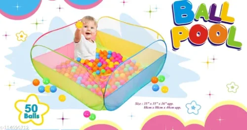 Colorful Kids Ball Pool with 40Balls – Foldable Play Tent