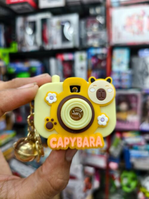Capybara Cartoon Toy Camera with Bell Keychain