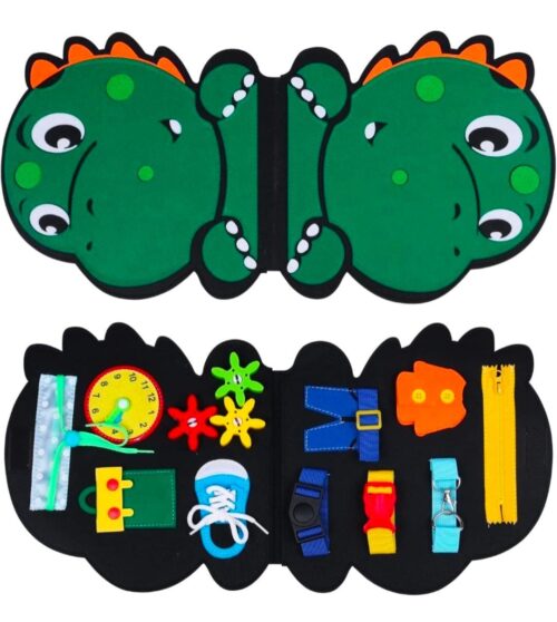 Dinosaur Busy Board – Montessori Activity Learning Toy