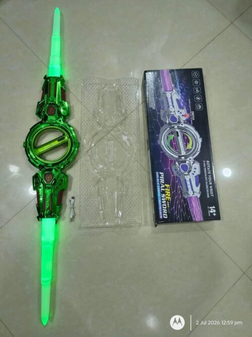 Dual-Blade Spinning LED Laser Sword Toy